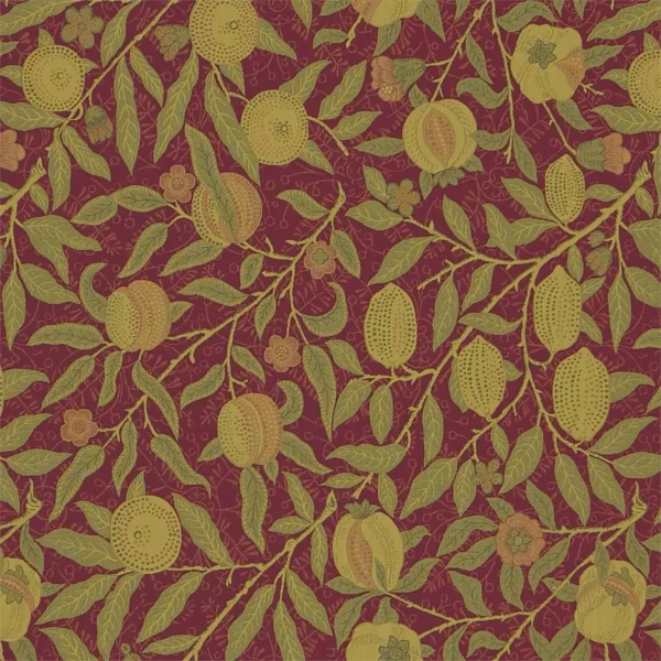 green botanical cotton fabric from William Morris & Co