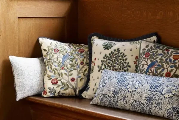 Kelmscott Tree Fabric - Woad / Wine by Kelmscott Tree Fabric - Woad / Wine from