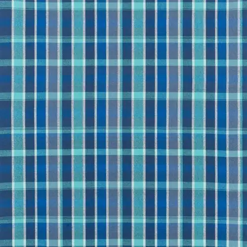 Brera Terrazzo Fabric - Cobalt by blue checked cotton fabric from Designers Guild
