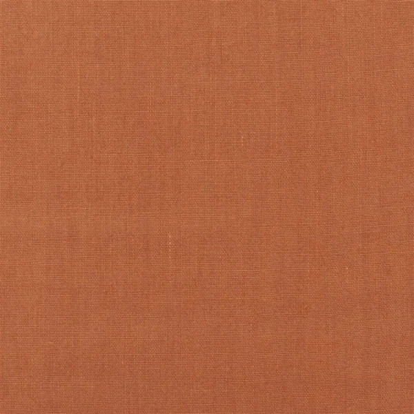 Brera Lino Fabric - Brick by orange plain linen fabric from Designers Guild