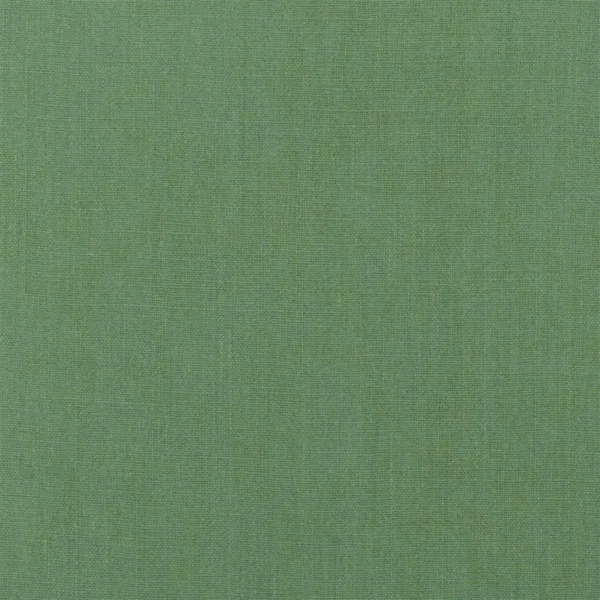 Brera Lino Fabric - Viridian by green plain linen fabric from Designers Guild