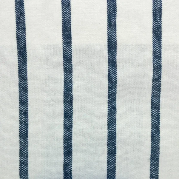 Brera Fino Fabric - Indigo by blue striped linen fabric from Designers Guild