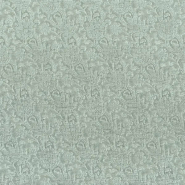 Tremezzo Fabric - Zinc by black-grey botanical jacquard fabric from Designers Guild