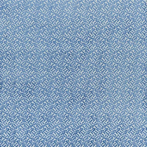 Dufrene Fabric - Cobalt by blue geometric velvet-chenille fabric from Designers Guild
