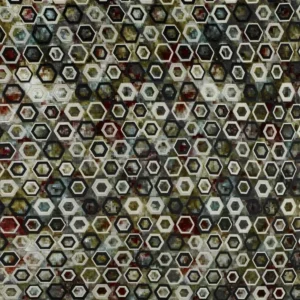 multicolour geometric velvet-chenille fabric from Designers Guild