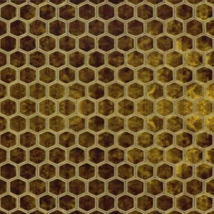 yellow geometric velvet-chenille fabric from Designers Guild