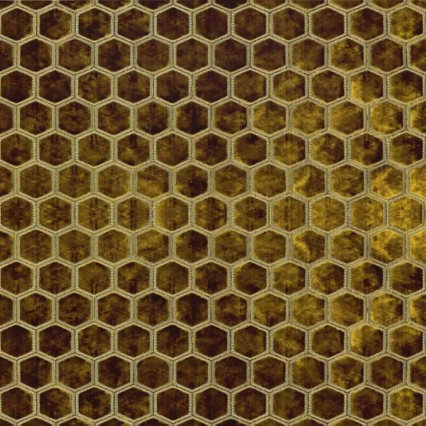 yellow geometric velvet-chenille fabric from Designers Guild