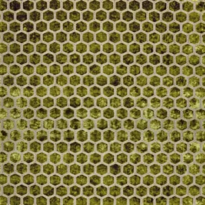 green geometric velvet-chenille fabric from Designers Guild