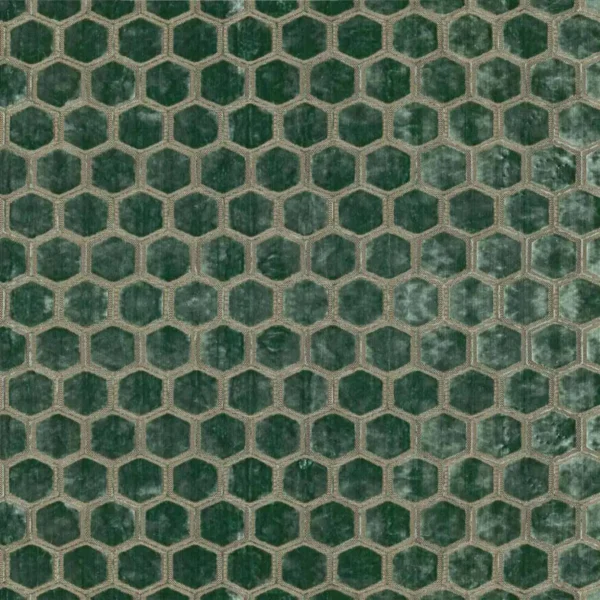 Manipur Fabric - Pale Jade by green geometric velvet-chenille fabric from Designers Guild