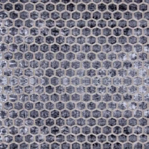 black-grey geometric velvet-chenille fabric from Designers Guild