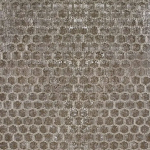 Manipur Fabric - Dove by brown geometric velvet-chenille fabric from Designers Guild