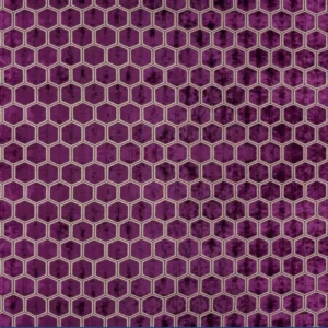 purple geometric velvet-chenille fabric from Designers Guild