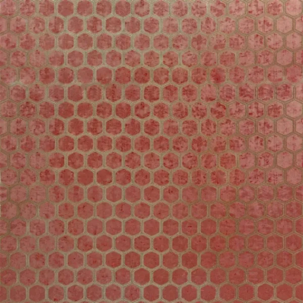 Manipur Fabric - Coral by pink geometric velvet-chenille fabric from Designers Guild