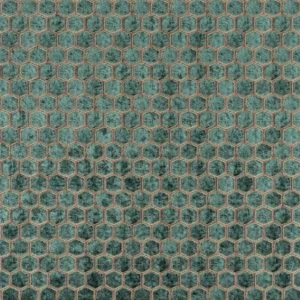 yellow geometric velvet-chenille fabric from Designers Guild