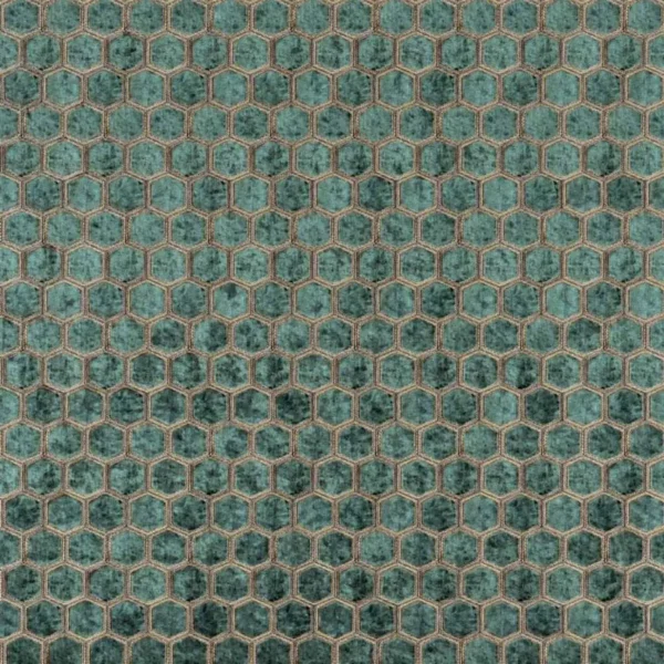 Manipur Fabric - Jade by yellow geometric velvet-chenille fabric from Designers Guild
