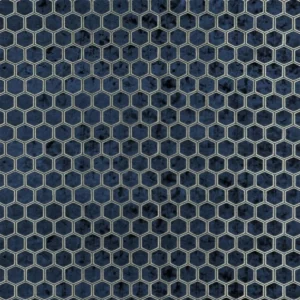 blue geometric velvet-chenille fabric from Designers Guild