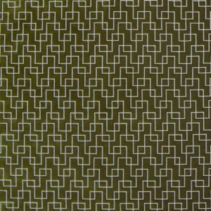 green geometric velvet-chenille fabric from Designers Guild