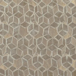 black-grey geometric velvet-chenille fabric from Designers Guild