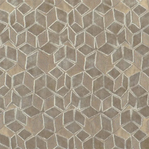 black-grey geometric velvet-chenille fabric from Designers Guild