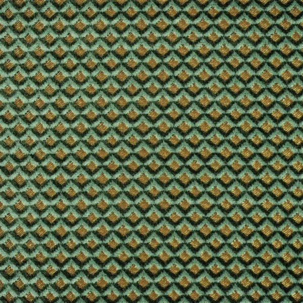 Portland Fabric - Antique Jade by green geometric velvet-chenille fabric from Designers Guild