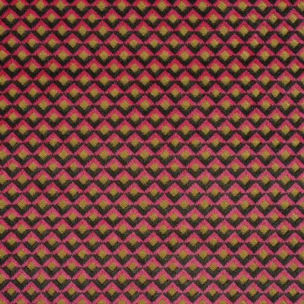 Portland Fabric - Raspberry by pink geometric velvet-chenille fabric from Designers Guild