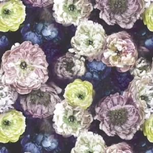 multicolour botanical velvet-chenille fabric from Designers Guild
