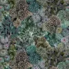 green botanical velvet-chenille fabric from Designers Guild
