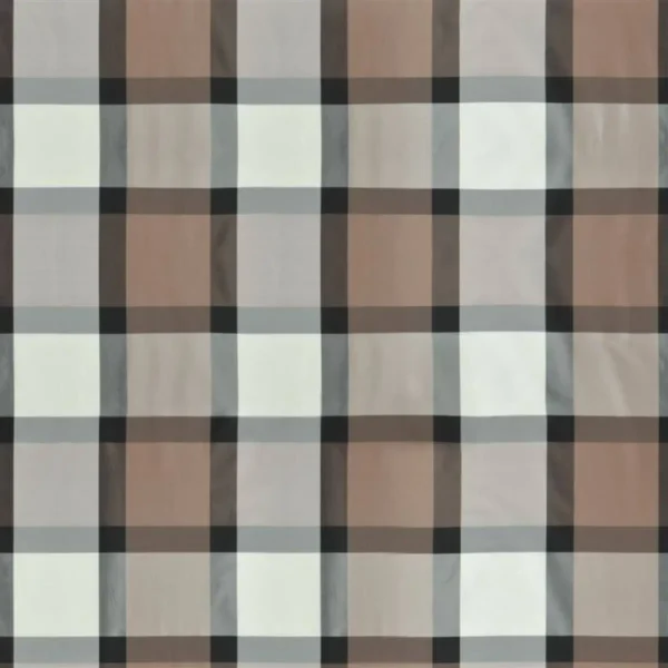 brown checked silk-satin fabric from Designers Guild
