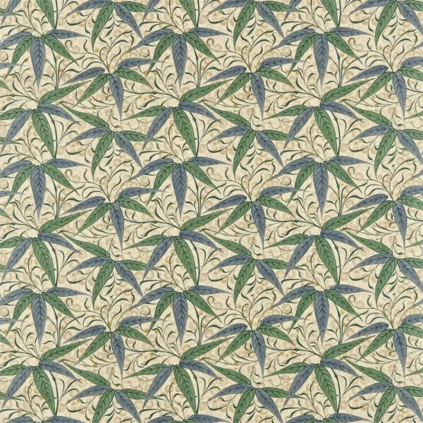 Bamboo Fabric - Thyme / Artichoke by blue botanical cotton fabric from William Morris & Co
