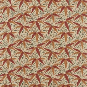 orange botanical cotton fabric from William Morris & Co