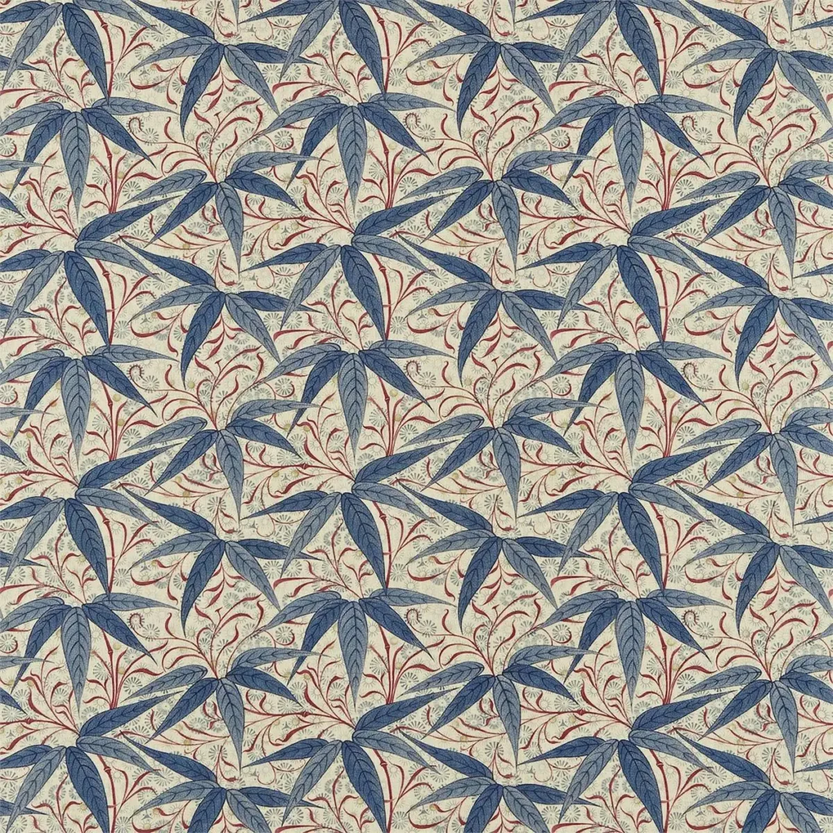 blue botanical cotton fabric from William Morris & Co