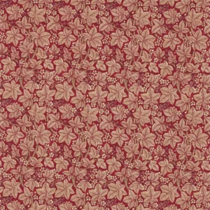 red botanical linen fabric from William Morris & Co