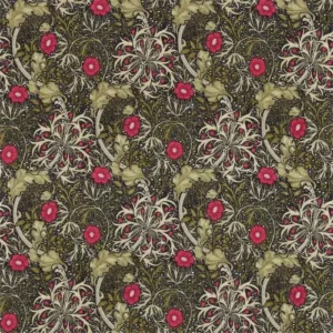 brown botanical cotton fabric from William Morris & Co