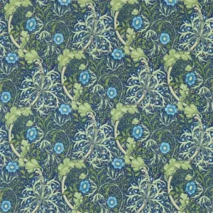 blue botanical cotton fabric from William Morris & Co