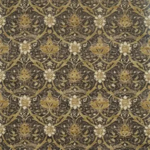 black-grey botanical linen fabric from William Morris & Co