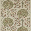 orange botanical embroideried fabric from William Morris & Co