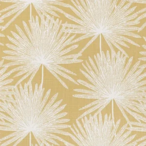 yellow botanical cotton fabric from Romo