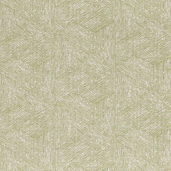Escher Fabric - Lovage by green geometric cotton fabric from Romo