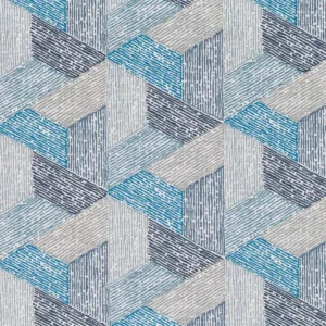 blue geometric cotton fabric from Romo