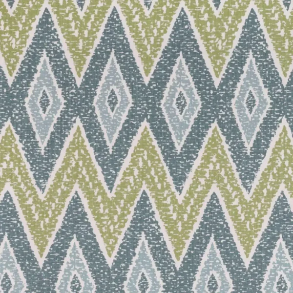 Sarouk Fabric - Lovage by multicolour geometric cotton fabric from Romo