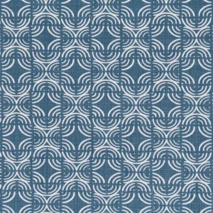 blue geometric cotton fabric from Romo