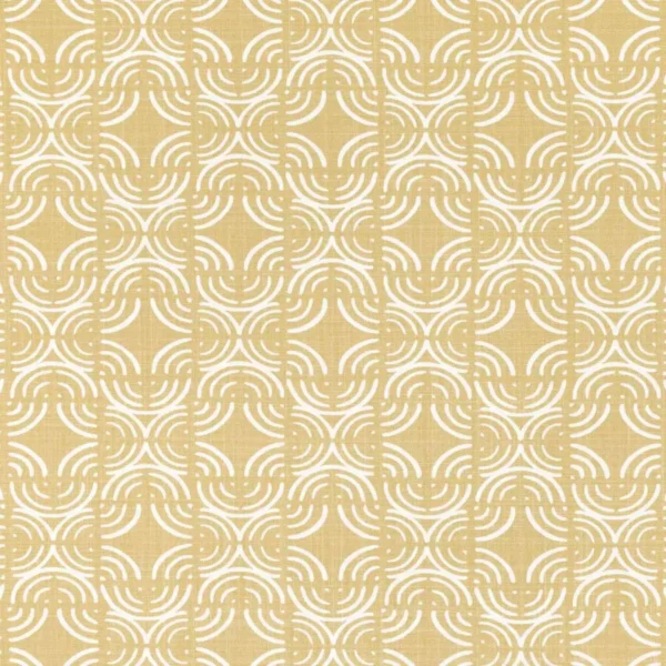Kashi Fabric - Nectar by yellow geometric cotton fabric from Romo