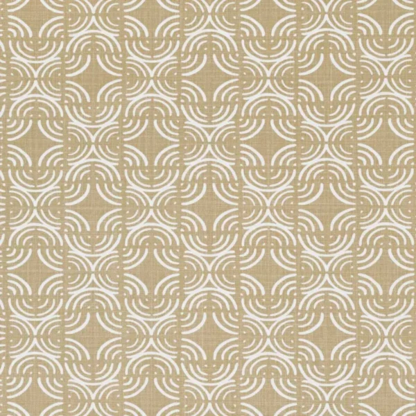 Kashi Fabric - Teak by brown geometric cotton fabric from Romo