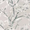 black-grey botanical cotton fabric from Romo