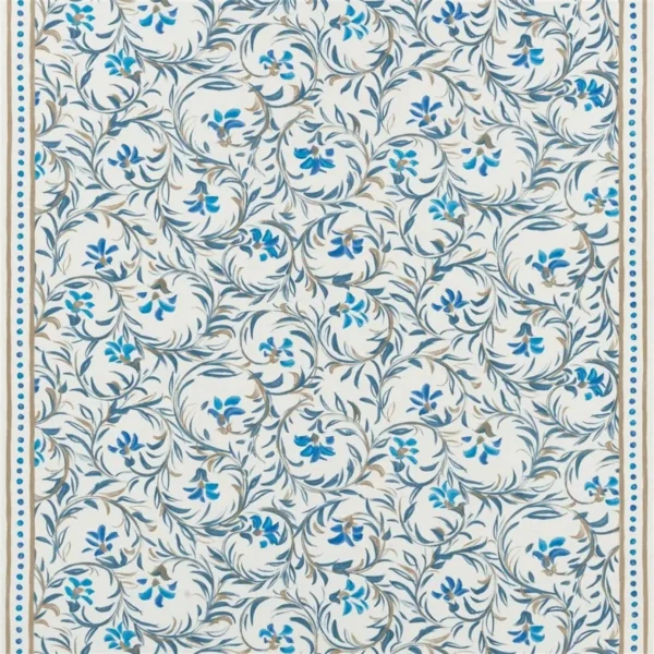 Fleur Indienne Fabric - Indigo by blue botanical printed fabric from Designers Guild