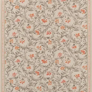 orange botanical printed fabric from Designers Guild