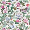 blue botanical linen fabric from Designers Guild