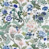blue botanical linen fabric from Designers Guild