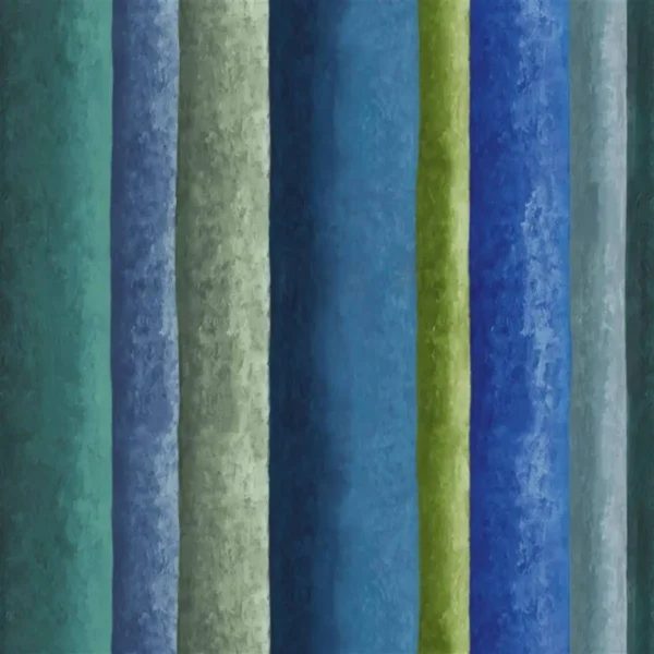Rayure Chinoise Fabric - Cobalt by blue striped printed fabric from Designers Guild