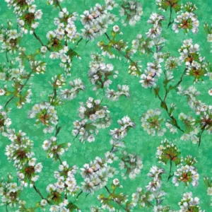 green botanical cotton fabric from Designers Guild